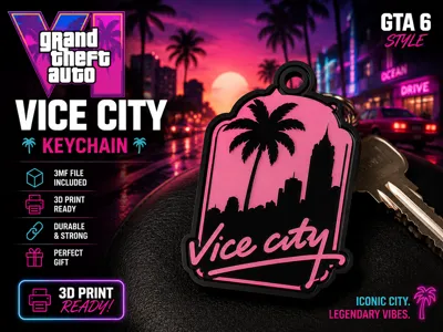Vice City Keychain | GTA Style Gaming Accessory