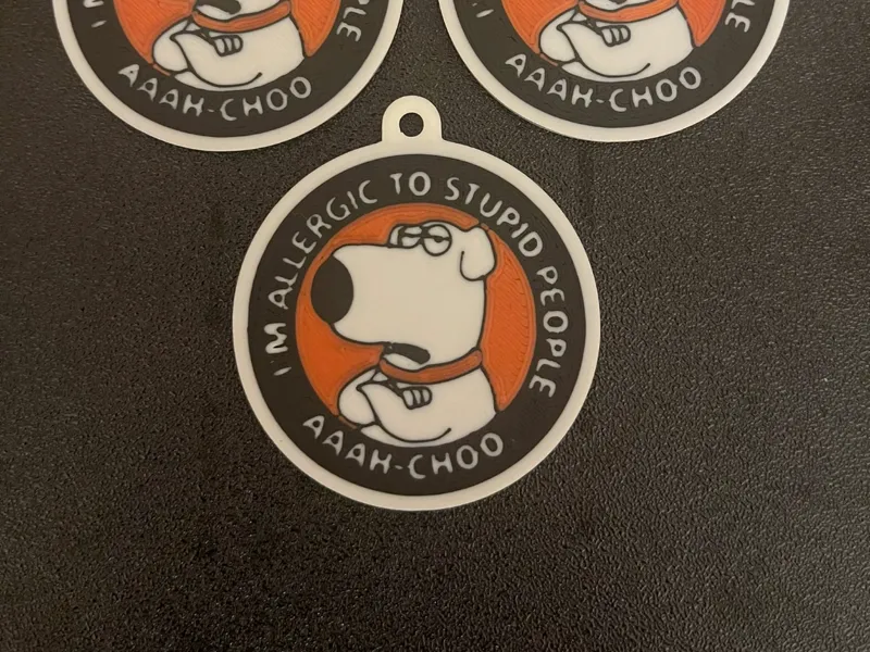 Brian Griffin Keychain –"I'm Allergic to ..." AMS