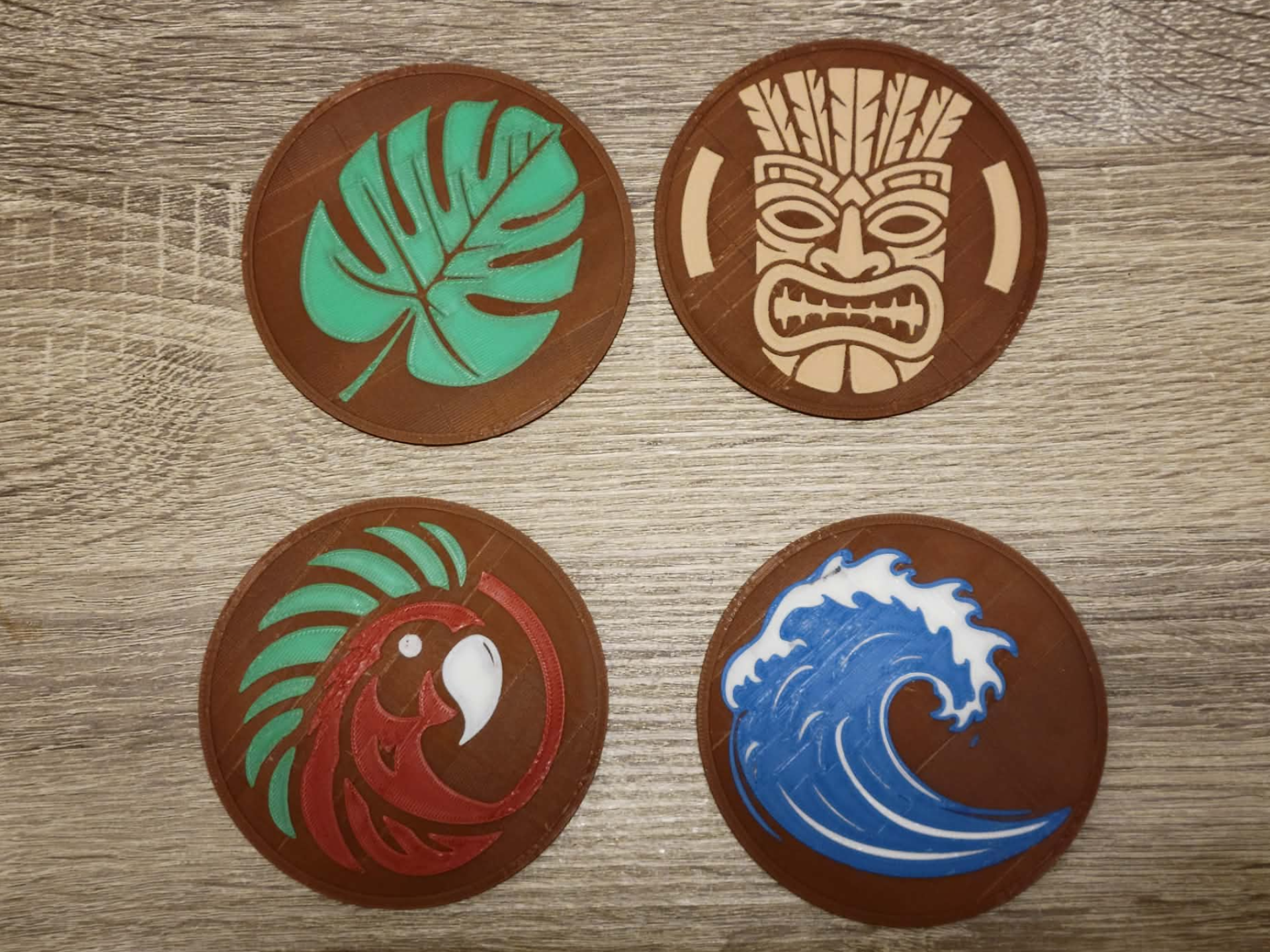 Tropical Tiki Bar Themed Coasters