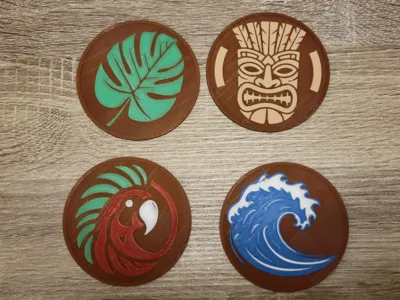 Tropical Tiki Bar Themed Coasters
