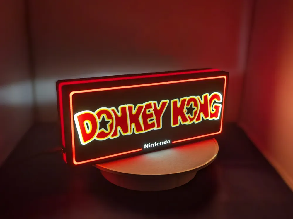 Donkey Light Box Donkey Kong Arcade logo Lightbox by KFD MakerWorld: Download Free 3D Models