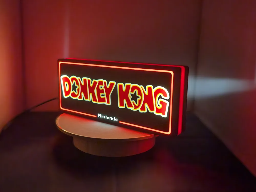 Donkey Light Box Donkey Kong Arcade logo Lightbox by KFD MakerWorld: Download Free 3D Models