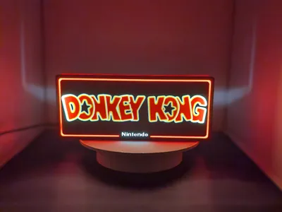 Donkey Light Box Donkey Kong Arcade logo Lightbox - Free 3D Print Model - MakerWorld