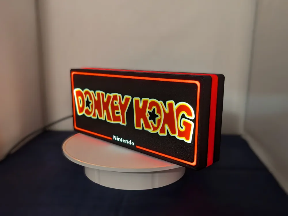 Donkey Light Box Donkey Kong Arcade logo Lightbox by KFD MakerWorld: Download Free 3D Models