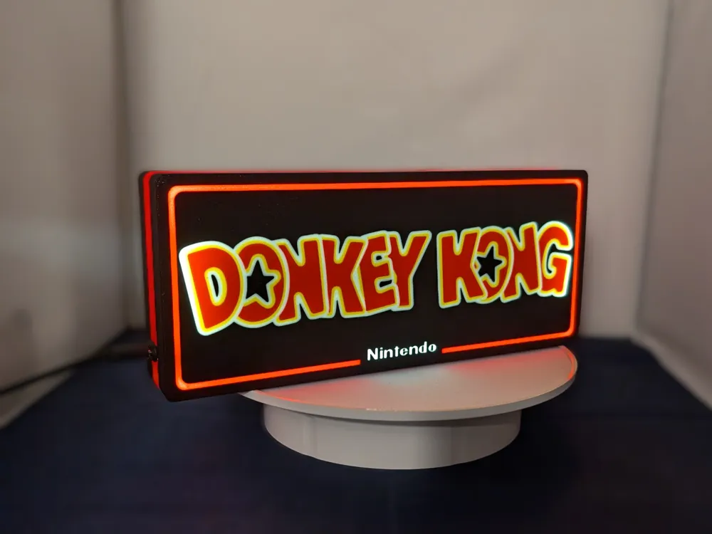 Donkey Light Box Donkey Kong Arcade logo Lightbox by KFD MakerWorld: Download Free 3D Models