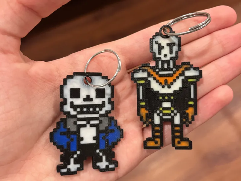 Sans and Papyrus Keychain - Undertale