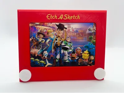 Etch A Sketch photo frame – Toy Story inspired