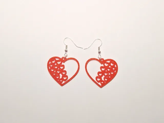 Orecchini cuore con cuoricini