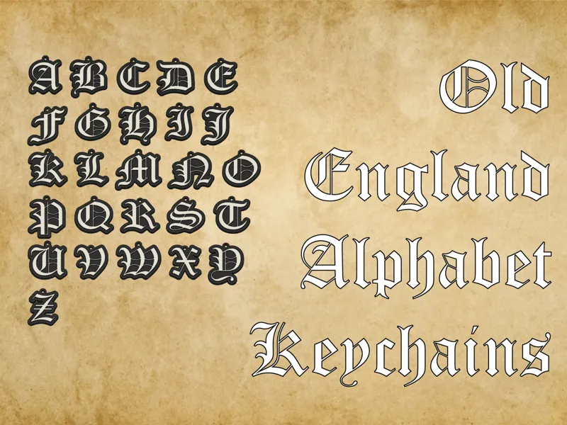 Old England Alphabet Keychains
