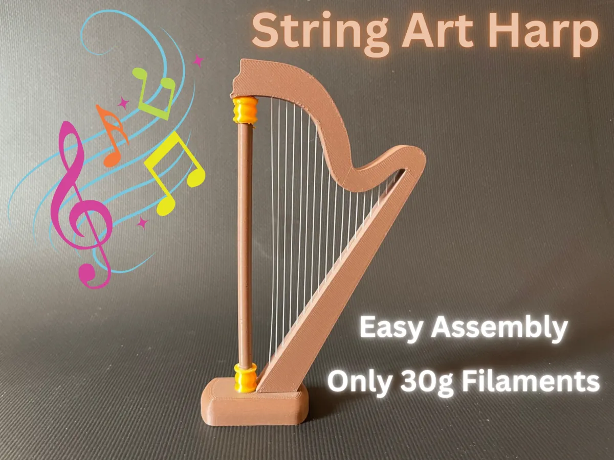 Harp Process String Art Harp - Free 3D Print Model - MakerWorld
