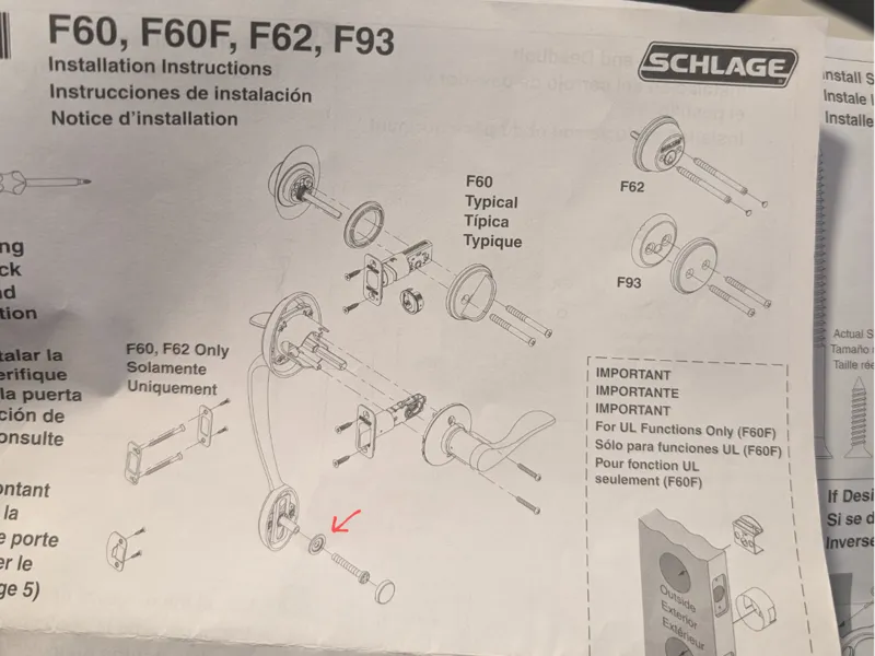 Schlage Door Spacer