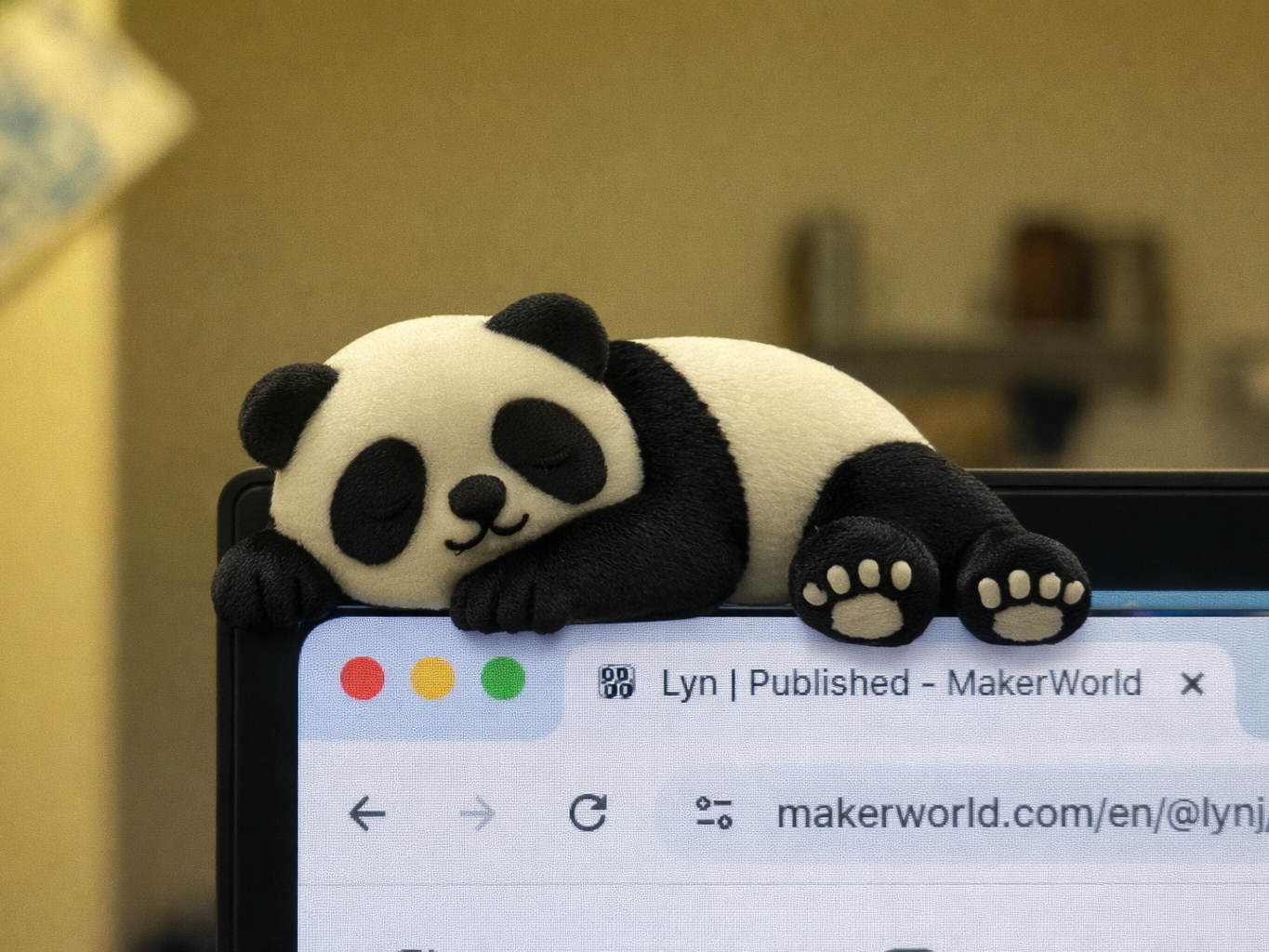 Sleepy Fuzzy Panda Monitor Buddy