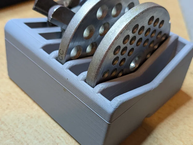 stand for blades and hole plates of meat grinder 
