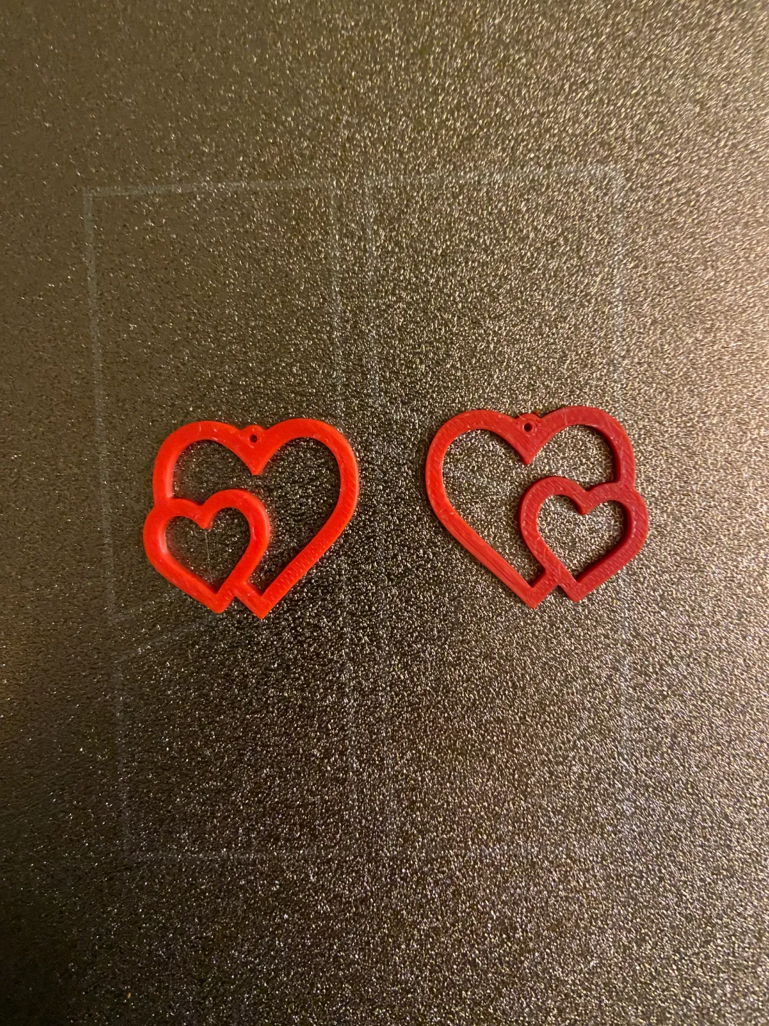 Heart earrings view 2