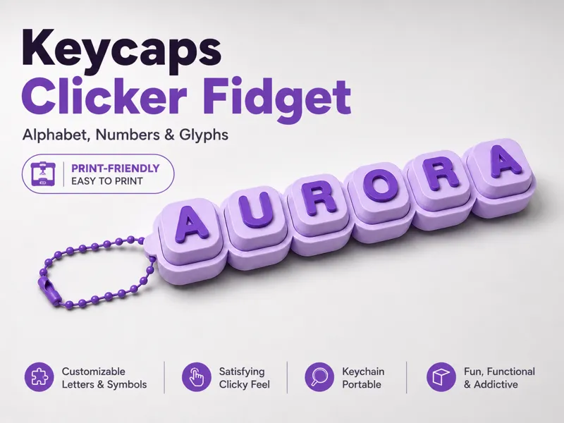 Keycaps Fidget Alphabet, Numbers, and Glyphs