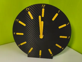 Minimalist carbon texture clock