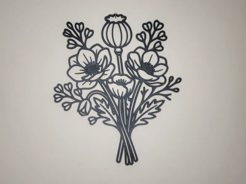 Floral Wall Art | Poppy Flower Bouquet 