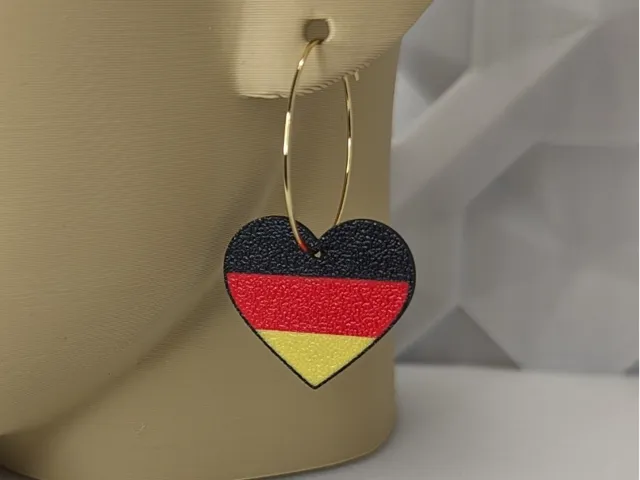 Germany Heart Flag Earring - World Championship