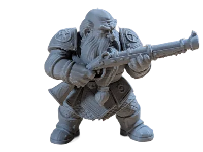 DnD Dwarf Male Rifleman Ready for Action