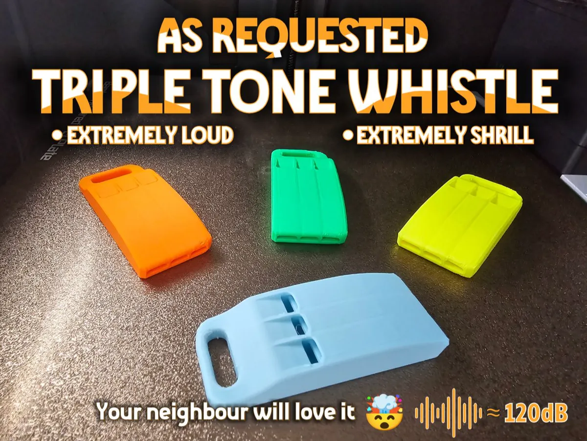 TRIPLE TONE EXTREME WHISTLE by The Big Greek MakerWorld: Download Free 3D Models - 3D model önizlemesi