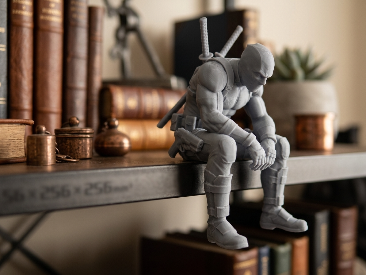 Sad Deadpool sitting on a ledge Figurine!