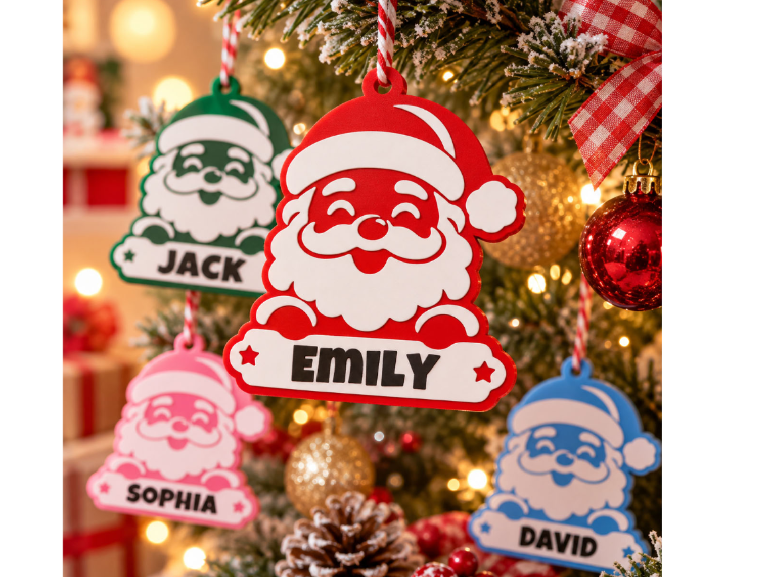 Custom Name Santa Christmas Ornament Xmas 3D model