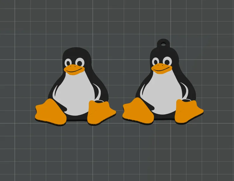 Linux Keychain Tux Penguin