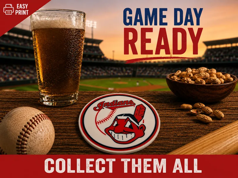 Cleveland Indians coaster mlb
