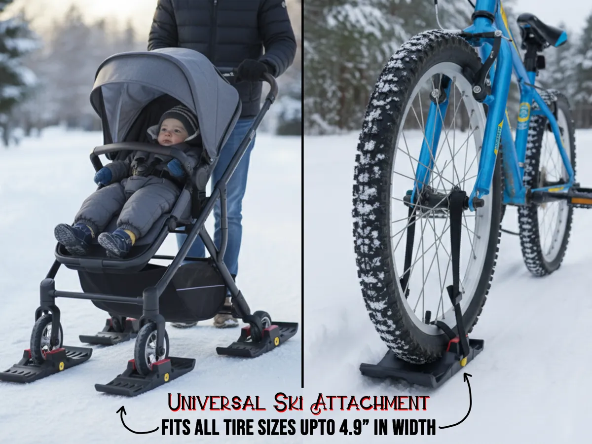Universal Snow Ski Adapter (For stroller and bike) by 3DMakerSpace MakerWorld: Download Free 3D Models - 3D model önizlemesi