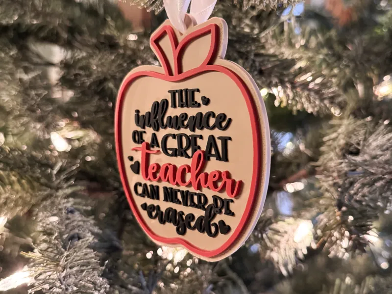 Teacher Appreciation Apple Ornament