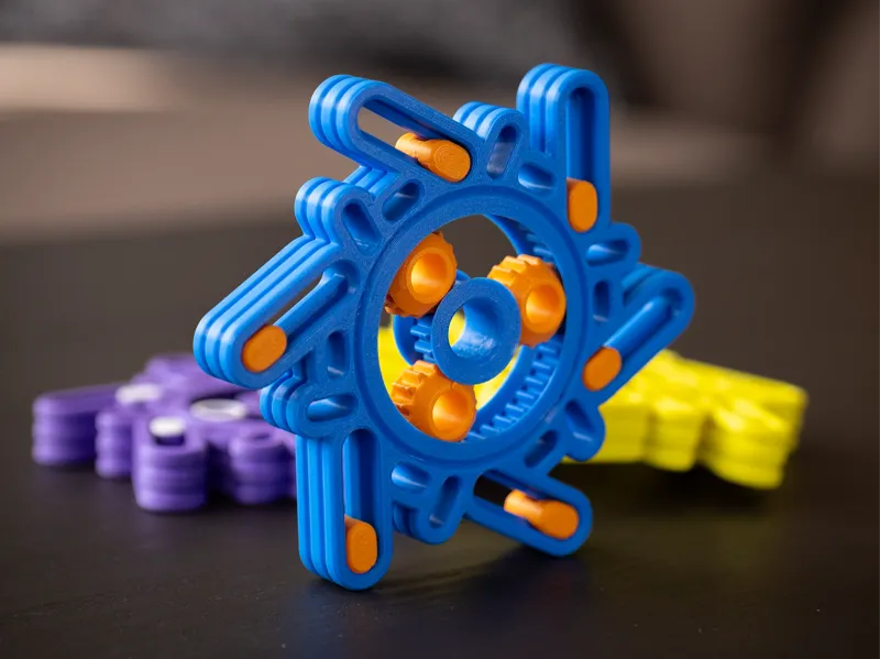 Gear Fidget Spinner with Sliders - Print in place