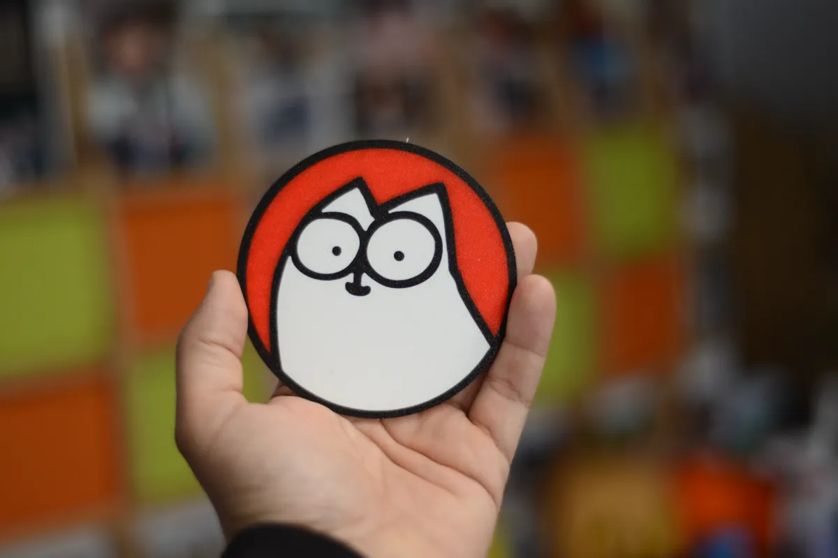 Simon's Cat Coaster by GB MakerWorld: Download Free 3D Models - 3D model önizlemesi
