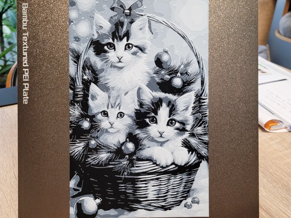 Kitten For Gift - Cat Hueforge - 148x235 - Free 3D Print Model - MakerWorld