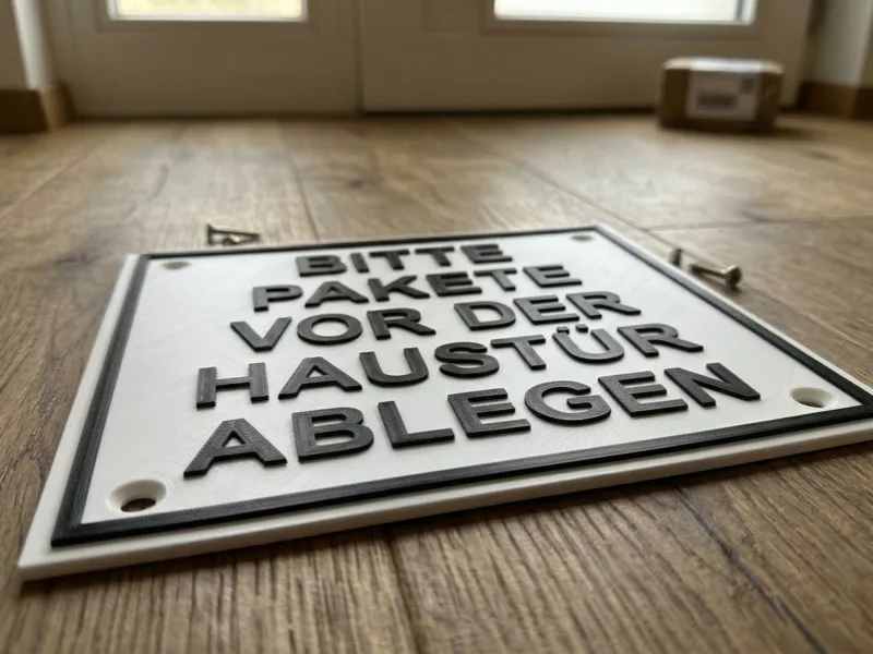 Bitte Pakete vor der Haustür ablegen