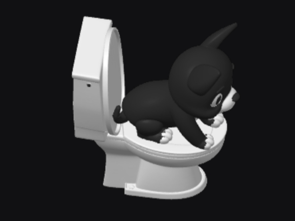 Cute dog on toilet 