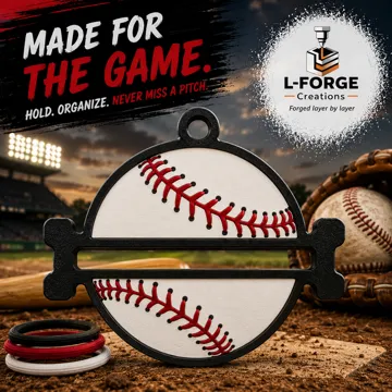 Accesorio para sujetar ligas de cabello: Baseball Hair Tie Holder Keychain — vista de referencia 3