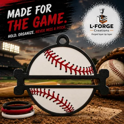 Baseball Hair Tie Holder Keychain - Free 3D Print Model - MakerWorld