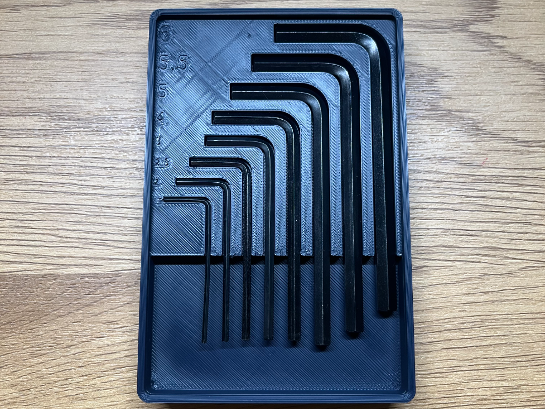 3X2X2 stackable Gridfinity Allen Hex Key Tray
