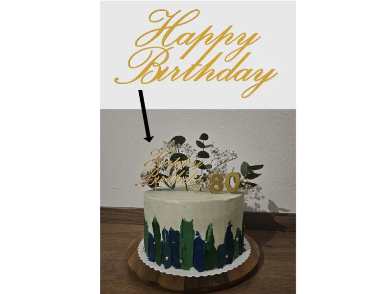 Happy Birthday Cake Topper – Elegant Script