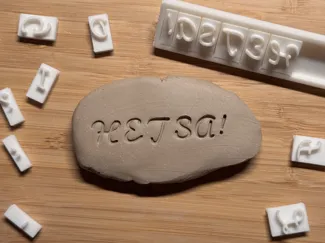 Alphabet pottery stamps - Curly Font
