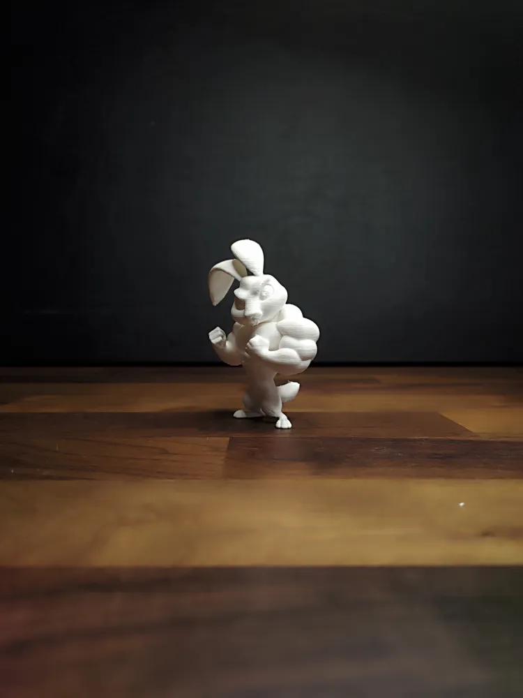 Cartoon Muscle Bunny – Funny Bunny with Muscles - Free 3D Print Model ...