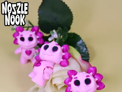 Axolotlix, articulate figurine and keychain