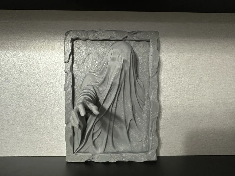 Ghost relief sculpture - no support - Free 3D Print Model - MakerWorld