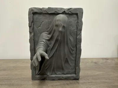Ghost relief sculpture - no support - Free 3D Print Model - MakerWorld