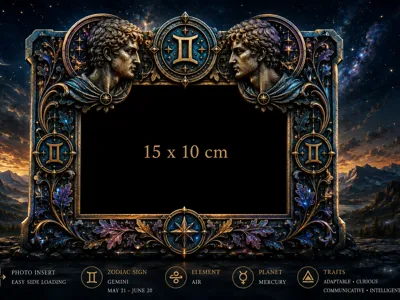 Gemini Zodiac Celestial Legacy PhotoFrame15×10 cm 