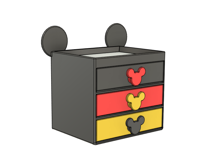 Miniatura 1 do modelo 3D 米奇模块化抽屉收纳盒