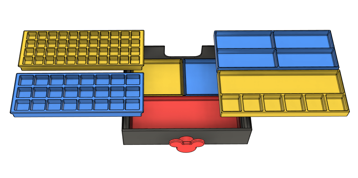 Miniatura 2 do modelo 3D 米奇模块化抽屉收纳盒