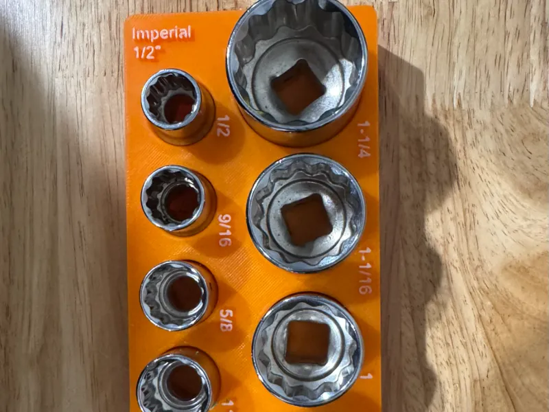 ToolPro Imperial 1/2" Socket organiser Gridfinity