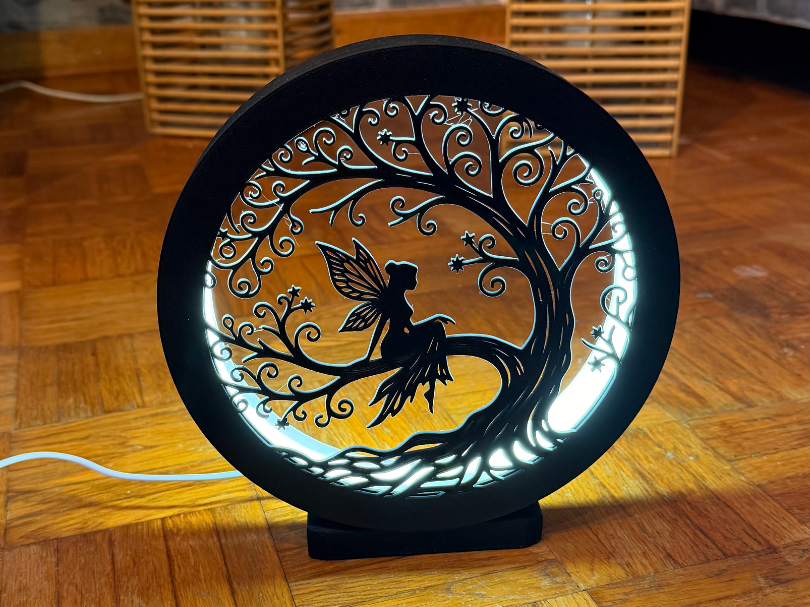 LED Ring Lampe v3 inkl. Rahmen mit Fee Motiv