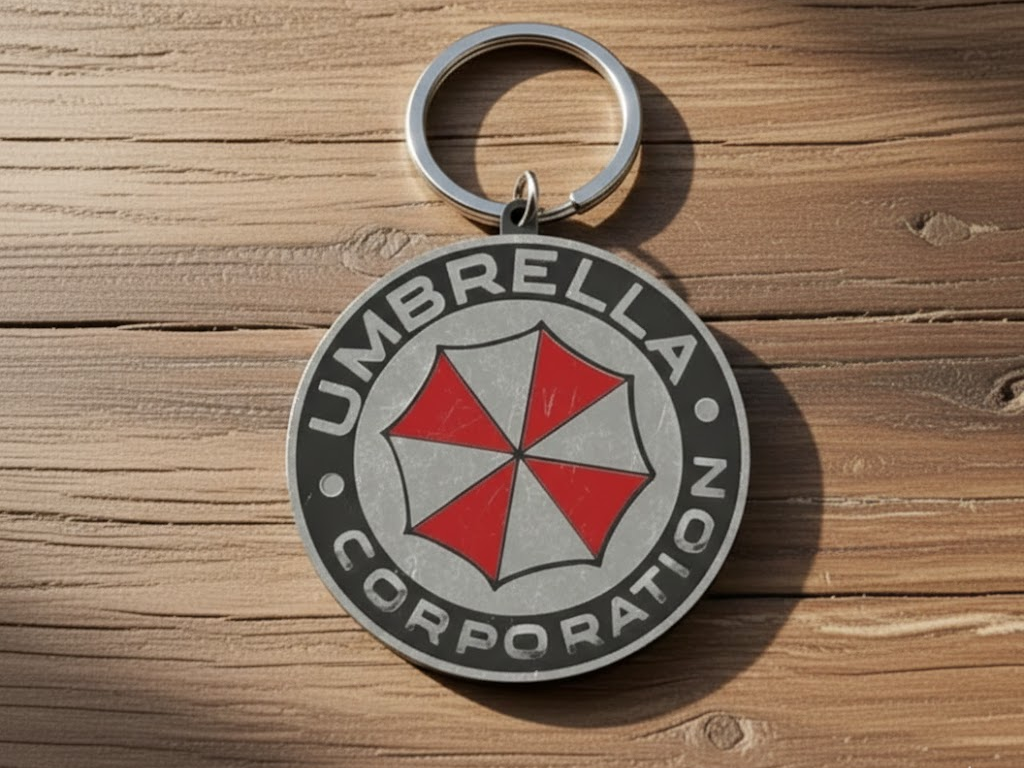Resident Evil Umbrella Corporation Logo Keychain